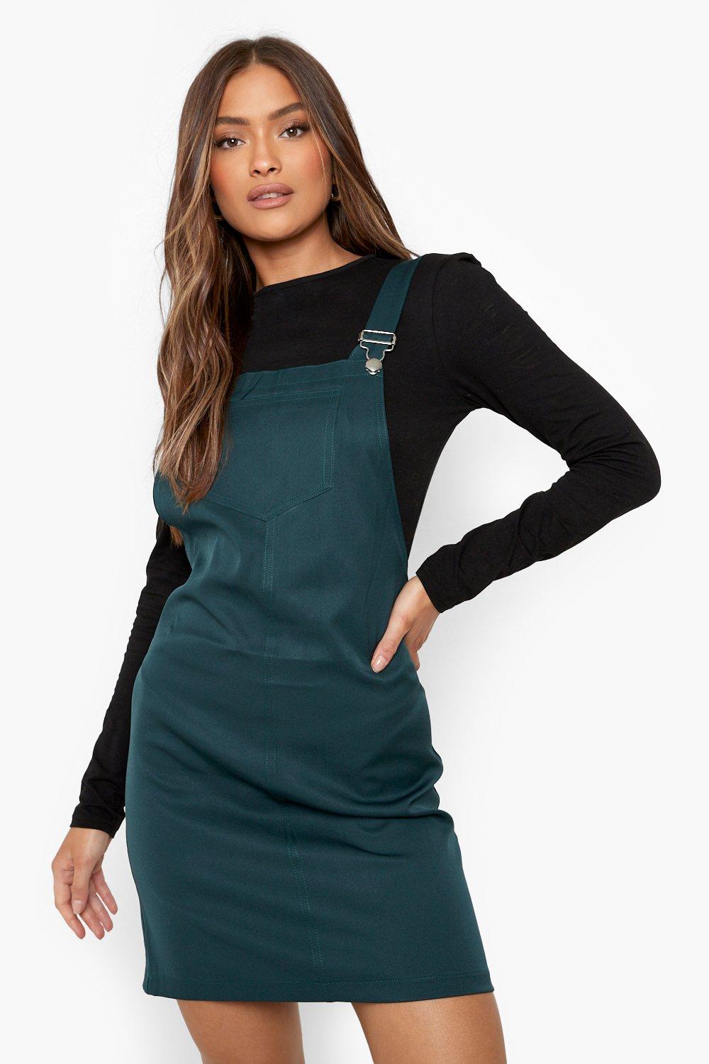 Dark green hotsell pinafore dress